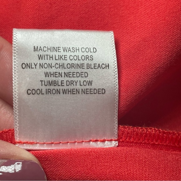 ModCloth Coral Plus Sleeveless Blouse Scalloped Cutout 1X Zip Close Party Spring - Picture 7 of 9